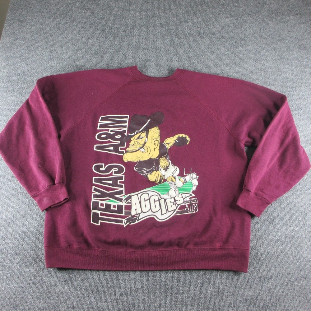 Vintage Texas A&M Aggies Sweatshirt Mens XL Red NCAA Football Tultex 90s
